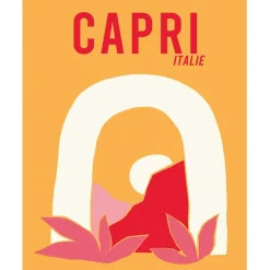 Affiche "Capri Italie" jaune 30x40cm