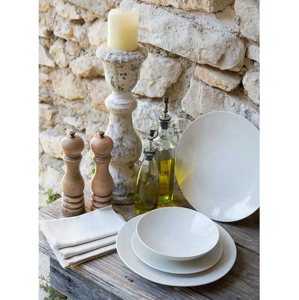 Assiette à dessert en grès crème d20.5cm - Vesuvio
