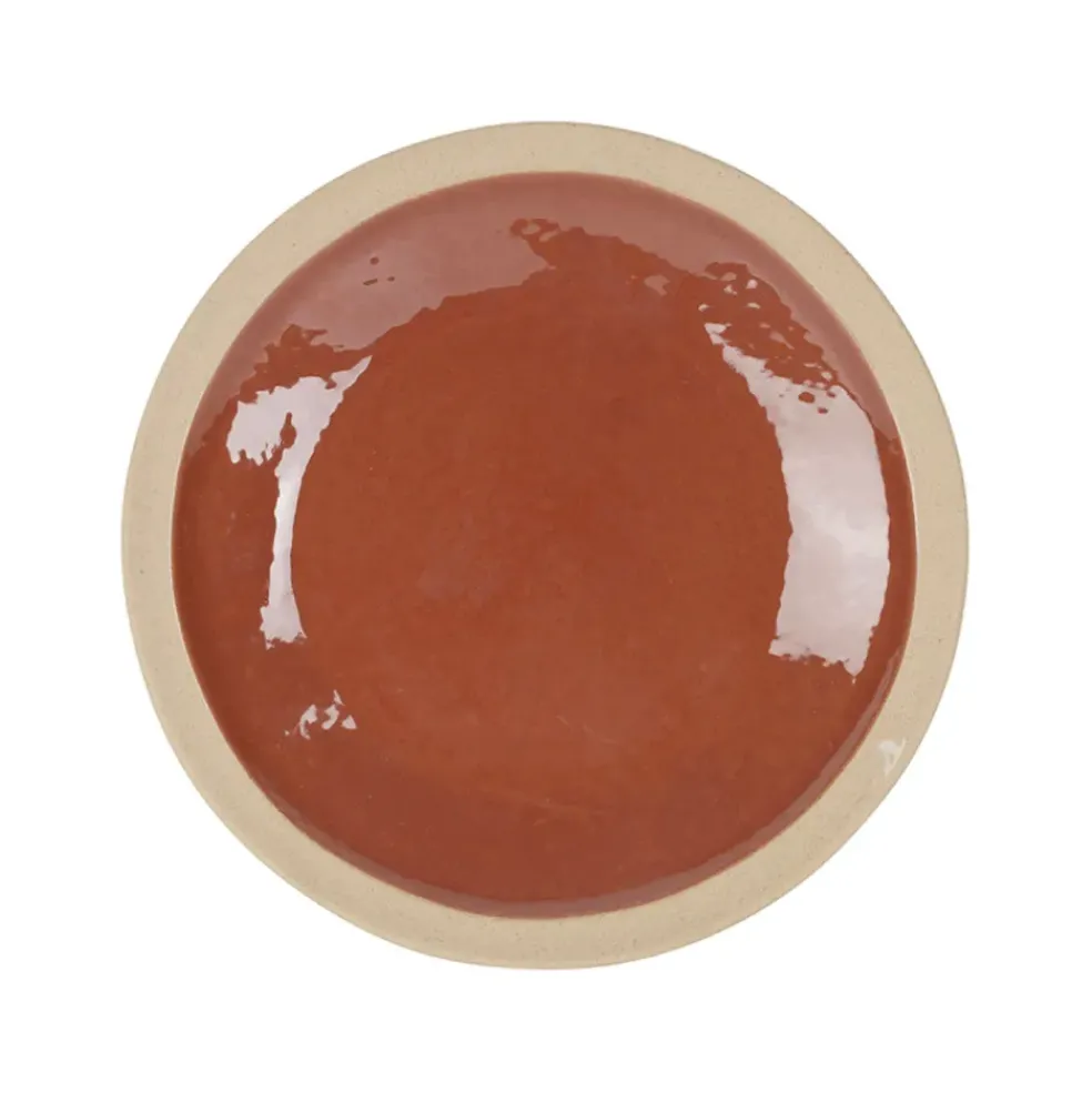 Assiette à dessert en grès tomette d21.5cm - Jade