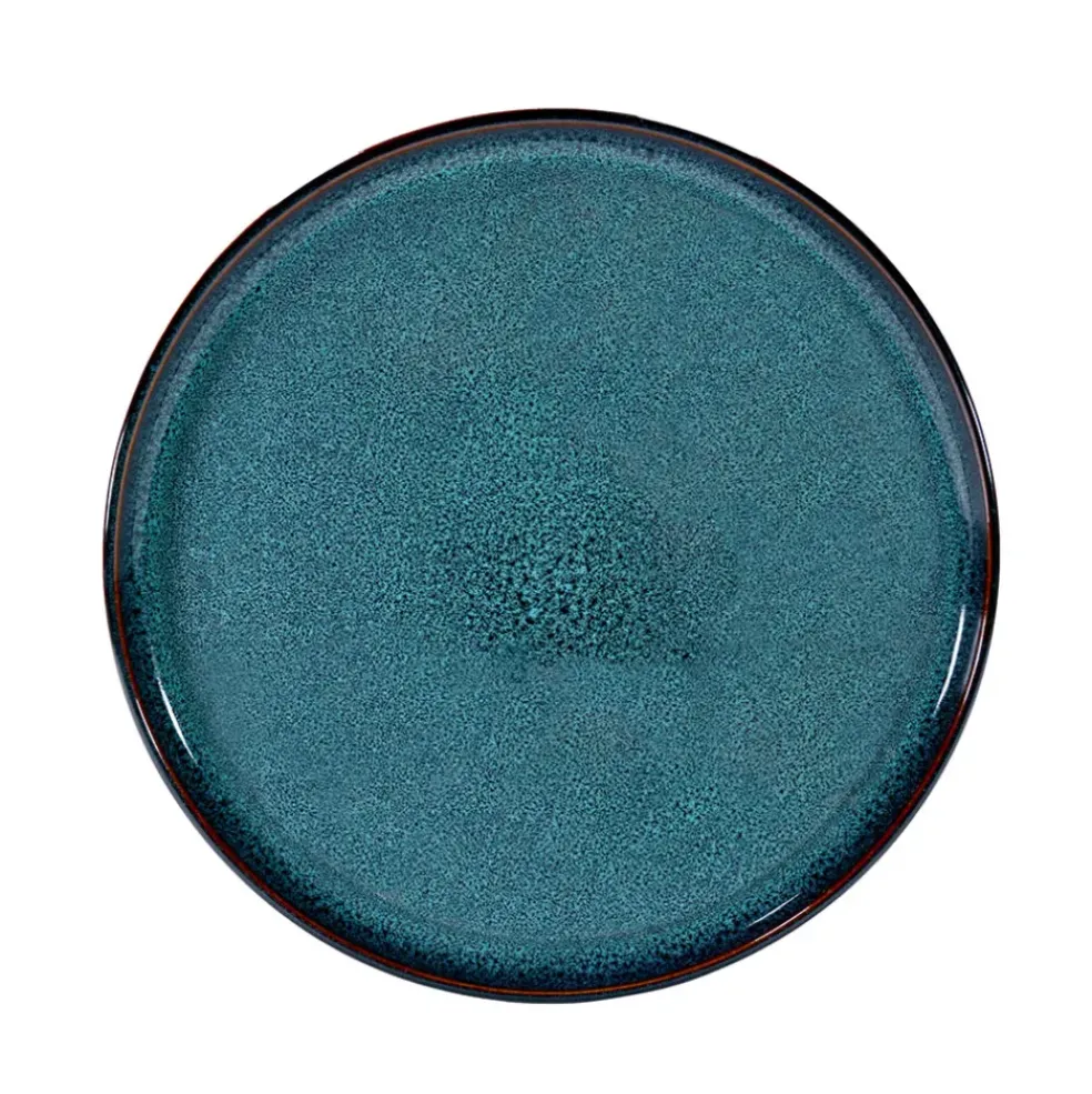 Assiette à dessert en grès bleu d20cm - Volga