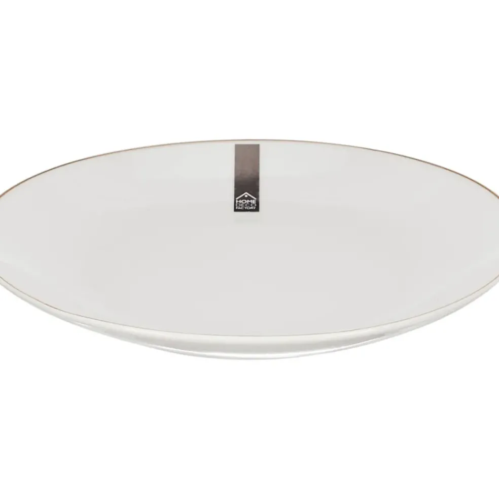 Assiette à dessert en porcelaine lisere doré d20cm