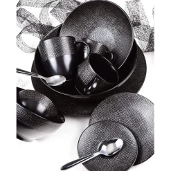 Assiette calotte en grès noir d19cm - vesuvio