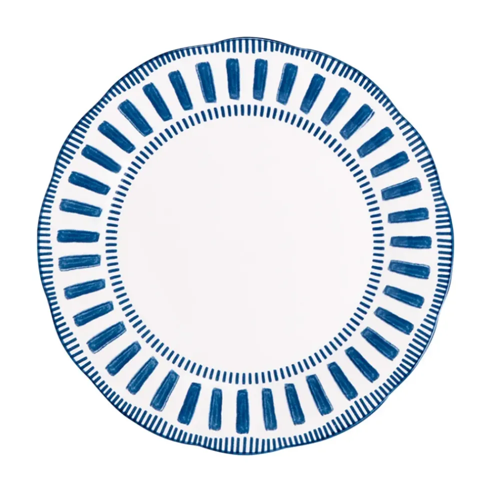 Assiette calotte en porcelaine bleu d22cm - Napoli