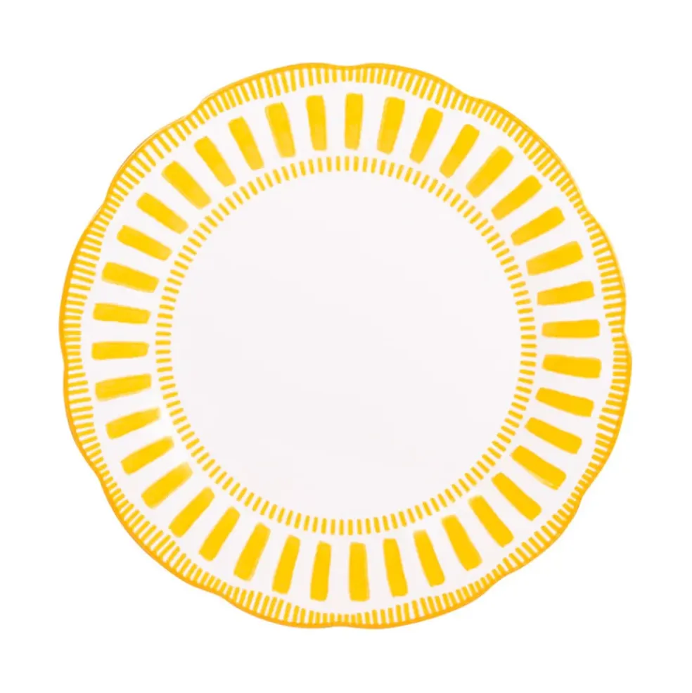 Assiette calotte en porcelaine jaune d22cm - Napoli