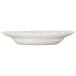 Assiette creuse en faïence bordeaux d23cm - p'tites fleurs