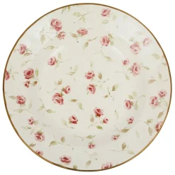 Assiette creuse en faïence rose et doré d23cm - Rose