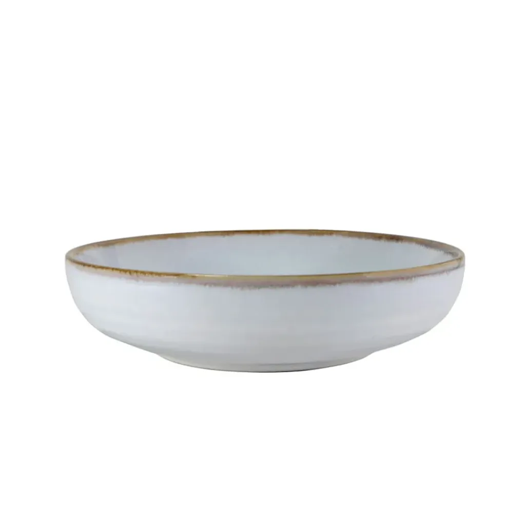 Assiette creuse en grès nacré d19cm - Nori