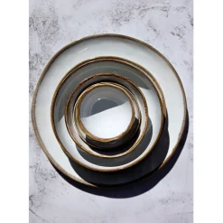 Assiette creuse en grès nacré d19cm - Nori
