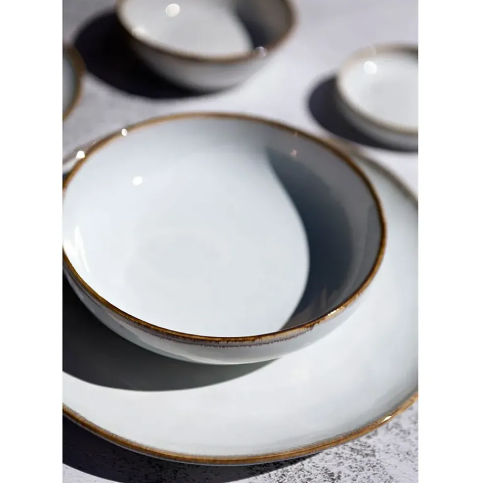 Assiette creuse en grès nacré d19cm - Nori