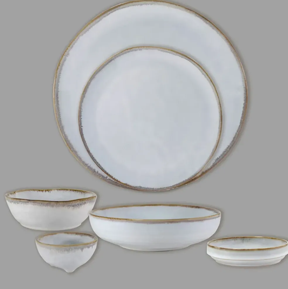 Assiette creuse en grès nacré d19cm - Nori