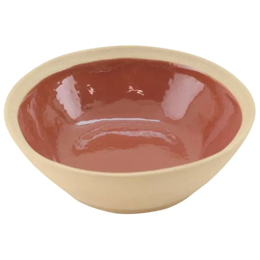 Assiette creuse en grès tomette d18cm - Jade