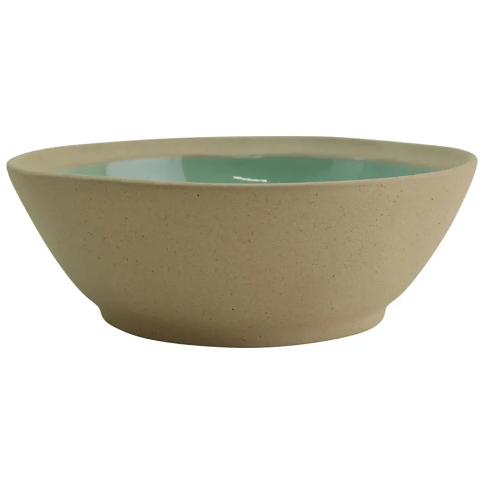 Assiette creuse en grès vert d'eau d18cm - Jade