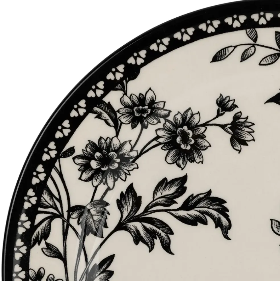 Assiette de dessert en faïence noir d20cm - Lison