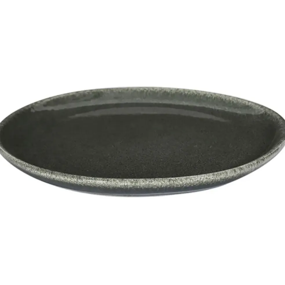 Assiette en grès vert d21cm - black forest