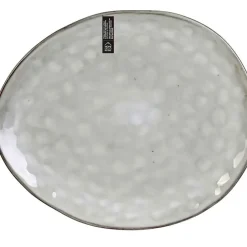 Assiette galet en grès gris d27.5cm - au gres du temps