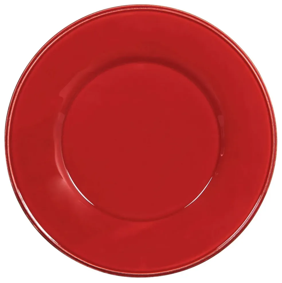 Assiette plate en faïence rouge d28.5cm - constance