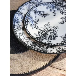 Assiette plate en faïence noir d26cm - Lison