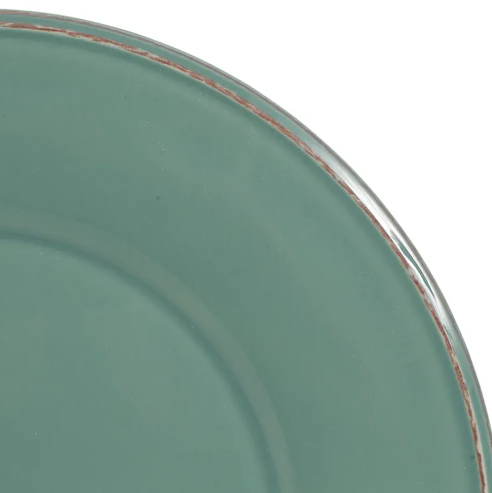 Assiette plate en faïence sauge d28.5cm - constance