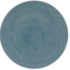 Assiette plate en gres bleu d27cm - vesuvio