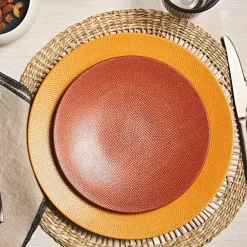Assiette plate en gres safran d27cm - vesuvio