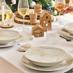 Assiette plate en grès blanc d27cm - mojave