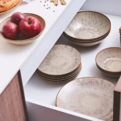 Assiette plate en grès brun d27cm - Akaris