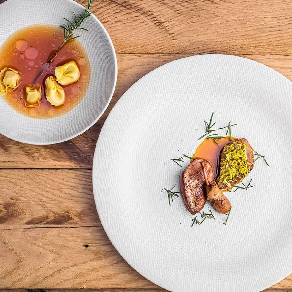 Assiette plate en grès crème d27cm - Vesuvio