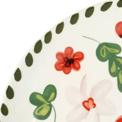 Assiette plate en grès fleur multicolore d20.5cm - Bellagio