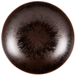 Assiette plate en grès marron d27cm - Onyx