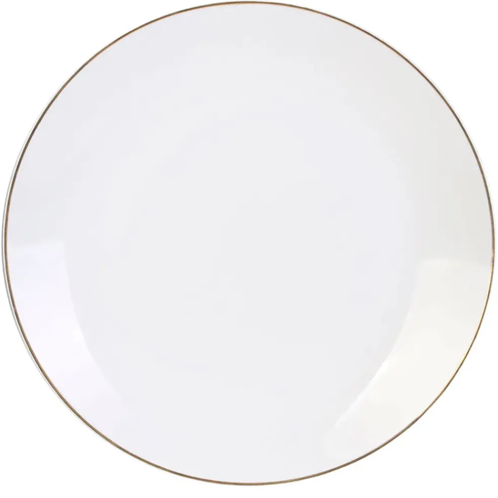 Assiette plate en porcelaine lisere doré d26cm