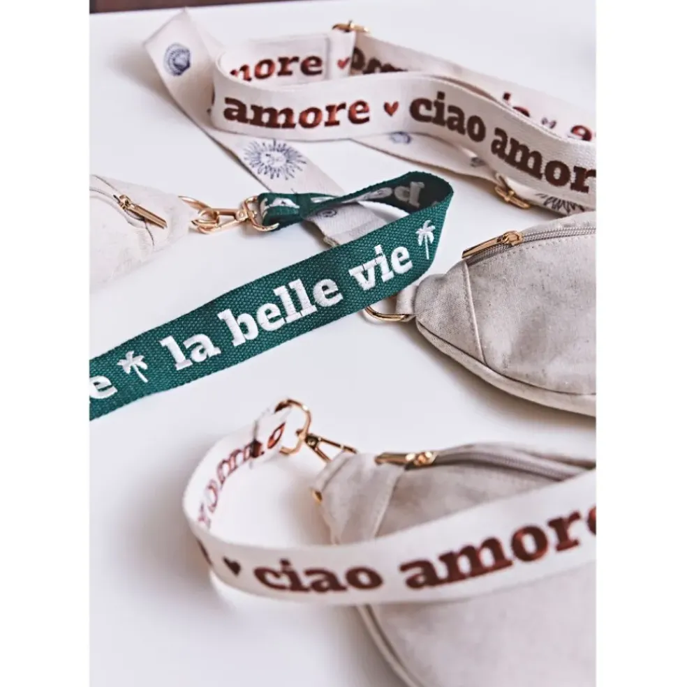 Banane en lin et coton écru et terracotta avec bandoulière amovible - Bananez