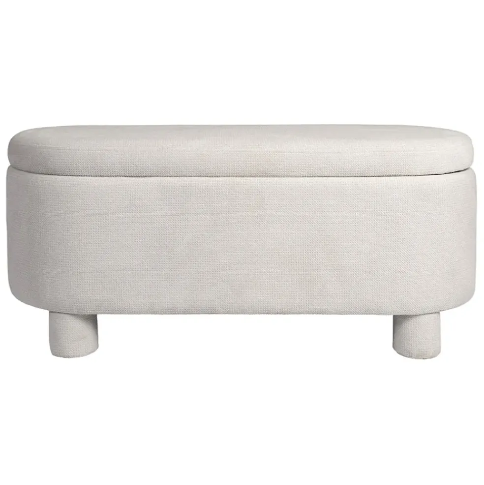 Banc coffre en tissu écru - Tessia