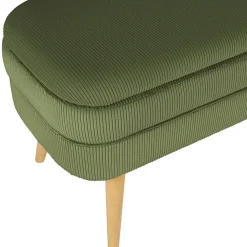 Banc coffre en velours côtelé kaki - Eleonor