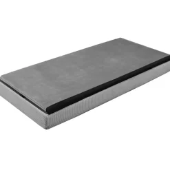 Banc coffre pliable en velours côtelé gris - Julia