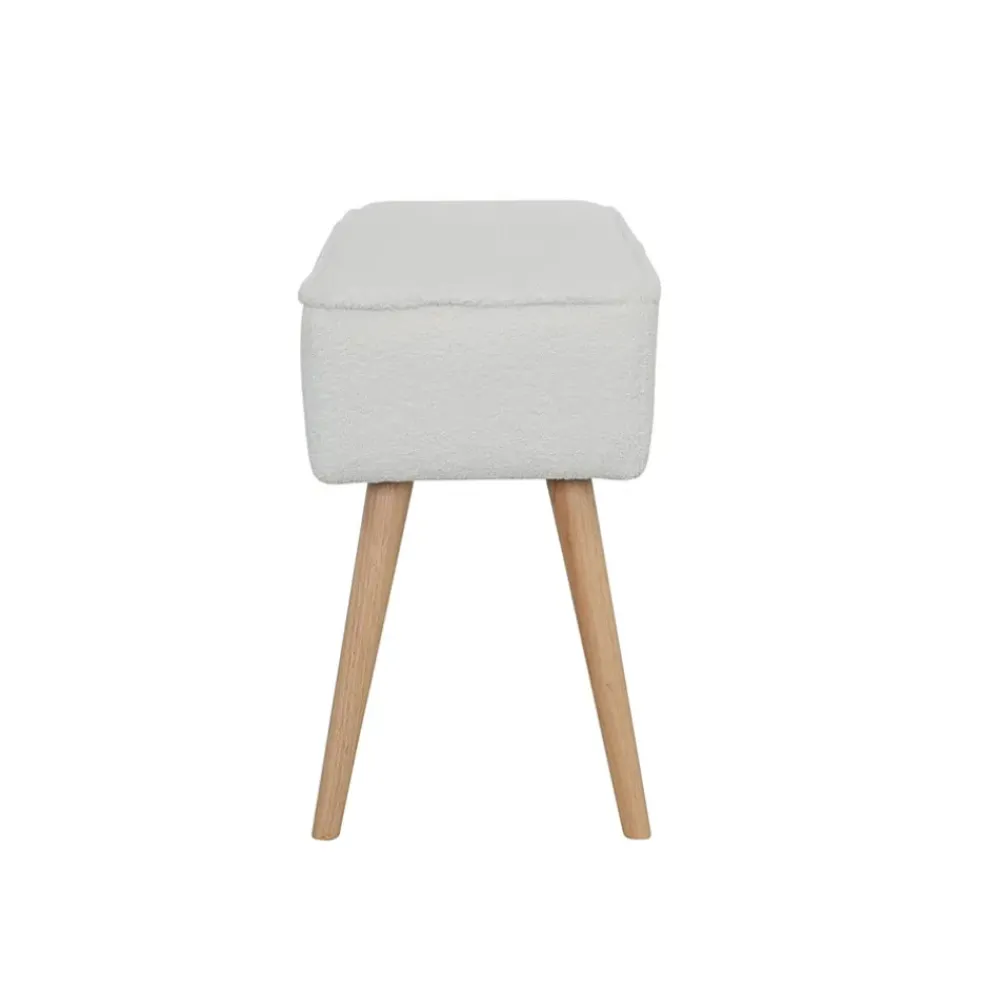 Banc en tissu bouclette ecru - Popy