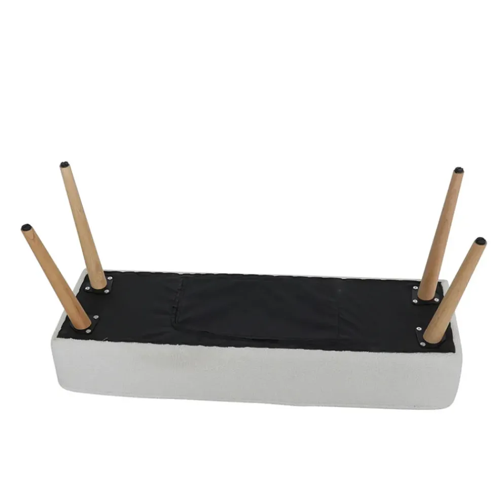 Banc en tissu bouclette ecru - Popy