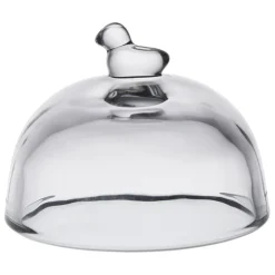 Beurrier rond en verre transparent - Moineau