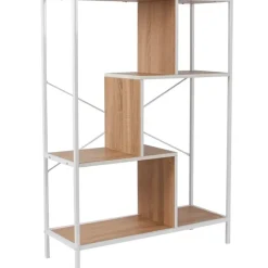 Bibliothèque en fer blanc et bois h113cm - edison