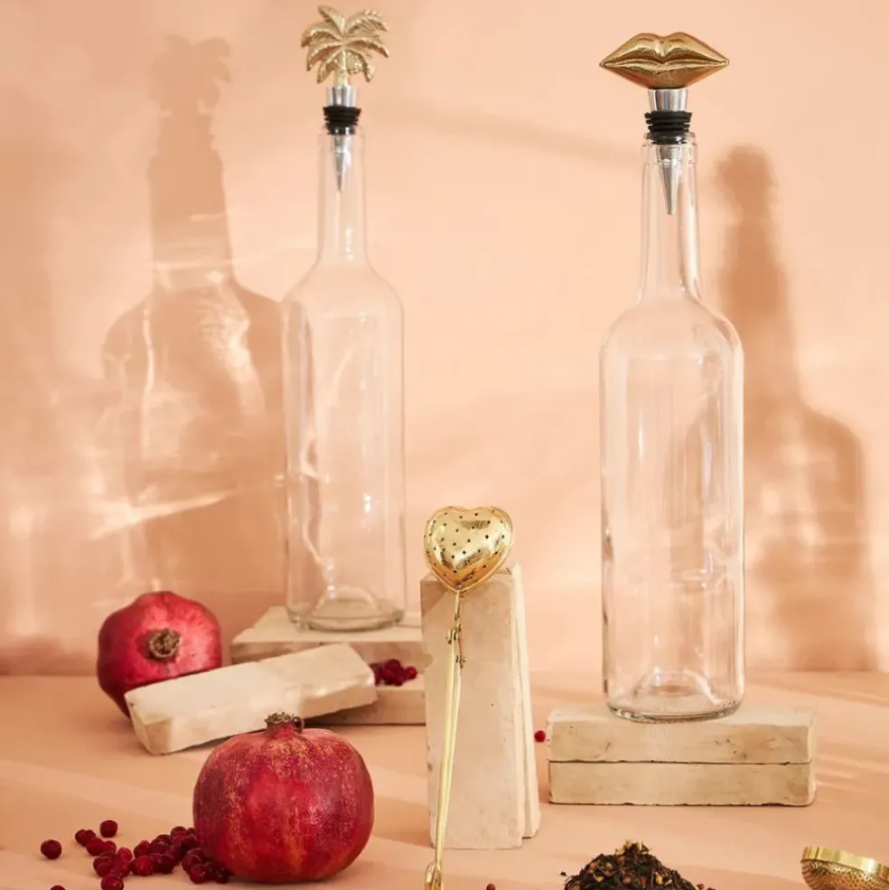 Bouchon bouteille palmier doré - Tropic Étoile