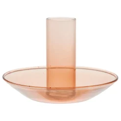 Bougeoir en verre terracotta d10xh8cm - Funny