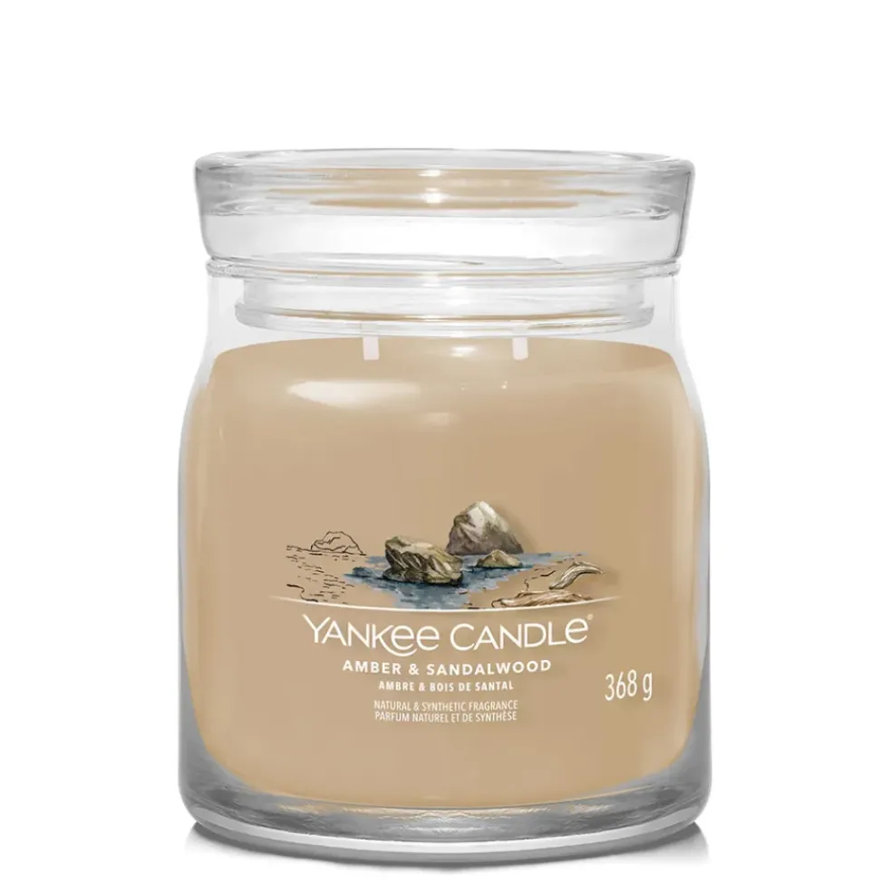 Bougie jarre parfumée Ambre et bois de santal 65h