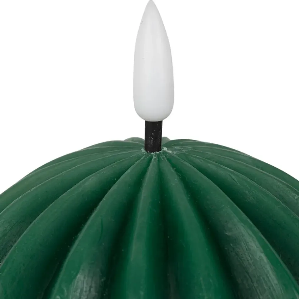 Bougie led boule vert sapin h12cm