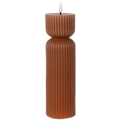 Bougie led pilier terracotta h24.5cm