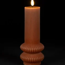 Bougie led pilier terracotta h21cm