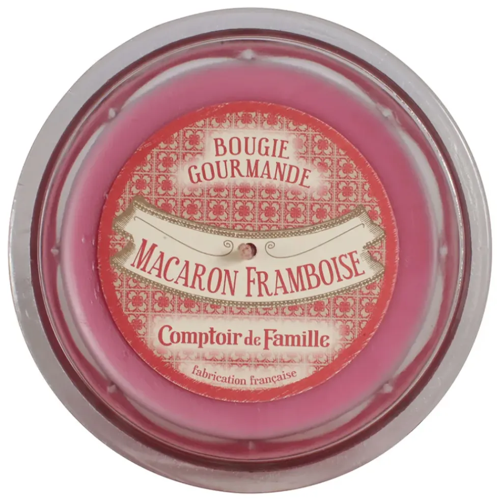 Bougie senteur macaron framboise