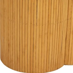 Bout de canapé ronds x2 nude en bambou et bois contreplaqué - Saori