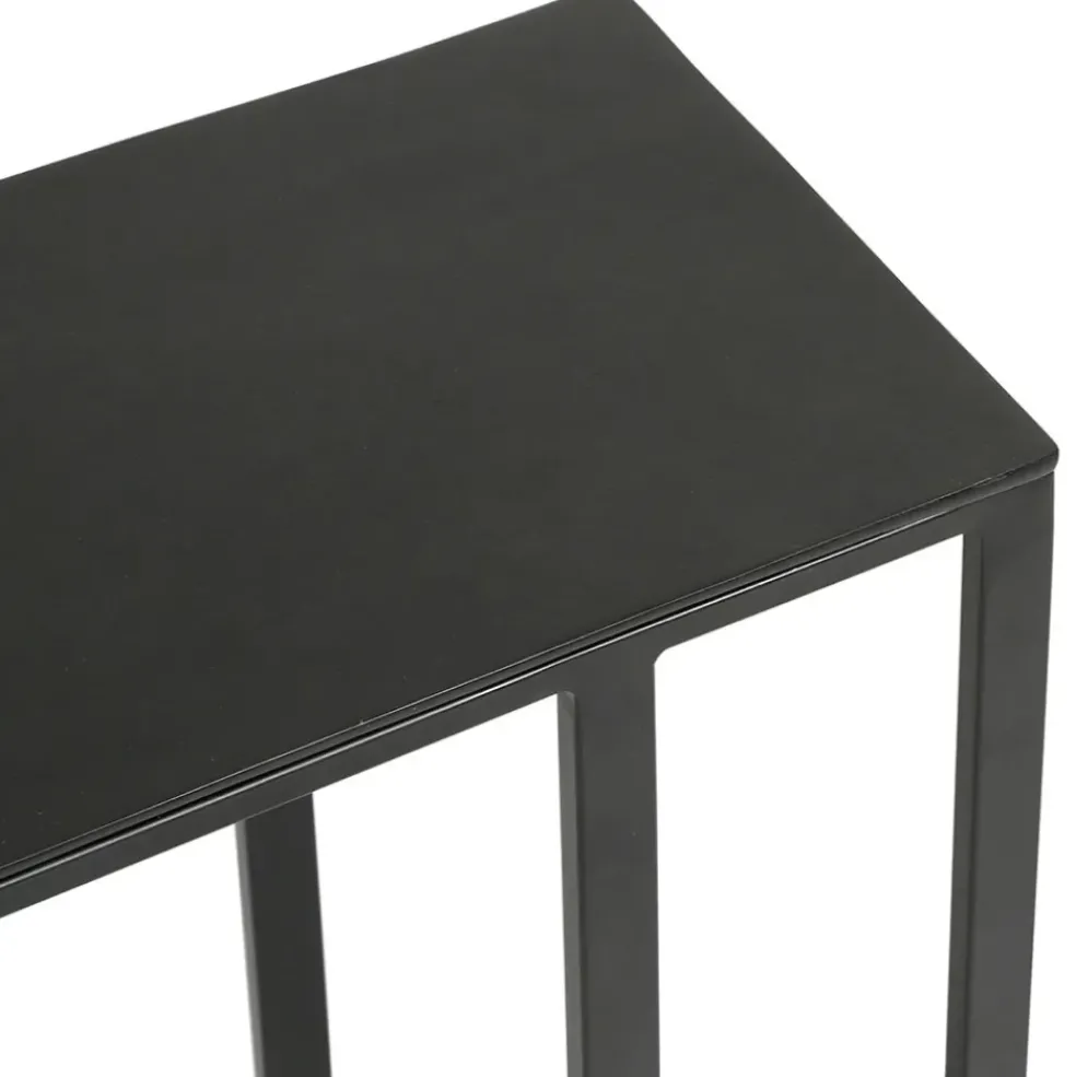 Bout de canape en aluminium et fer noir - Felia