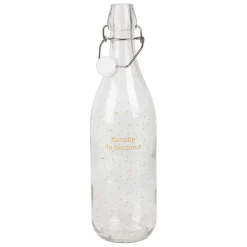 Bouteille en verre avec détails doré 1l - Famille