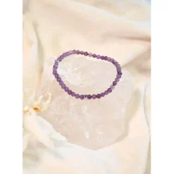 Bracelet améthyste perles rondes 4mm