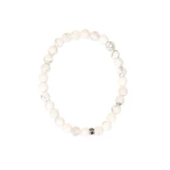 Bracelet magnésite perles rondes 6mm